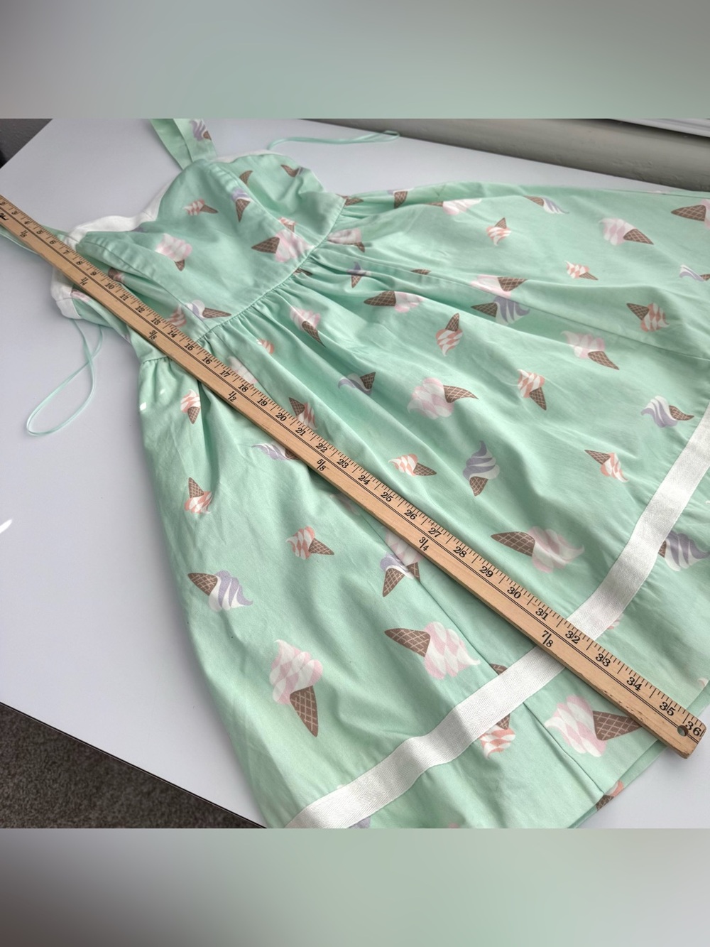 Bea & Dot ModCloth Sweetest Treat Ice Cream Cone Dress S Mint Green Pinup Retro - Picture 13 of 14
